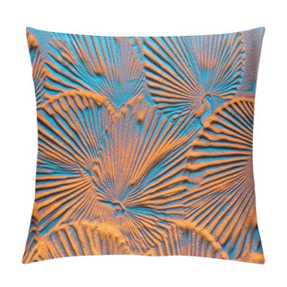 Personality  Top View Of Textured Background With Leaf Prints On Sand And Color Filter Pillow Covers