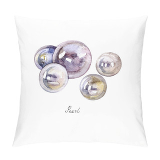 Personality  Watercolor Pearl Isolated On White Background Pillow Covers