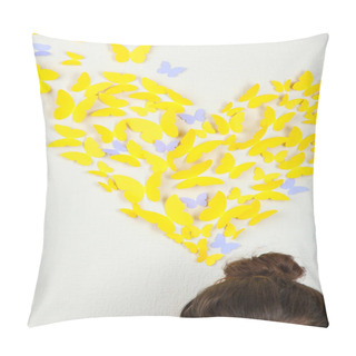 Personality  Paper Yellow Butterflies Fly Thoughts Out Of Head Pillow Covers