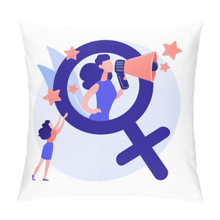 Personality  Feminism Movement Vector Concept Metaphor Pillow Covers