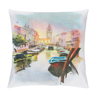 Personality  Painting Of Venice  Pillow Covers