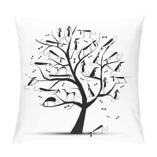 Personality  Funny Tree With Dogs On Branches For Your Design Pillow Covers