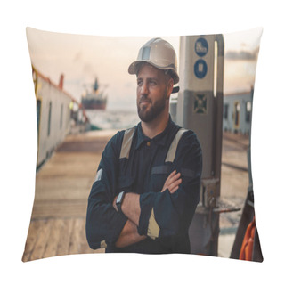 Personality  Marine Deck Officer Or Chief Mate On Deck Of Offshore Vessel Or Ship Pillow Covers