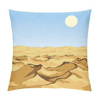 Personality  Dunes In The Desert. Vector Drawing Pillow Covers