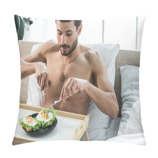 Personality  Handsome And Sexy Bi-racial Man Having Breakfast In Morning  Pillow Covers
