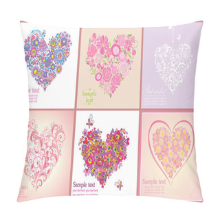 Personality  Greeting Postcard With Flowers Hearts Shapes Pillow Covers