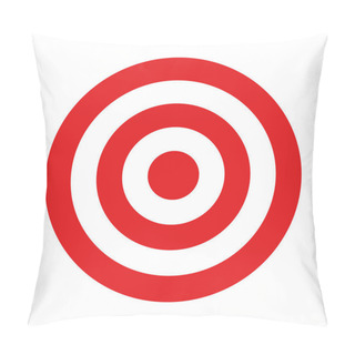 Personality  Red And White Target. Hunting, Shooting Sport Or Achievement Symbol. Simple Vector Icon Pillow Covers
