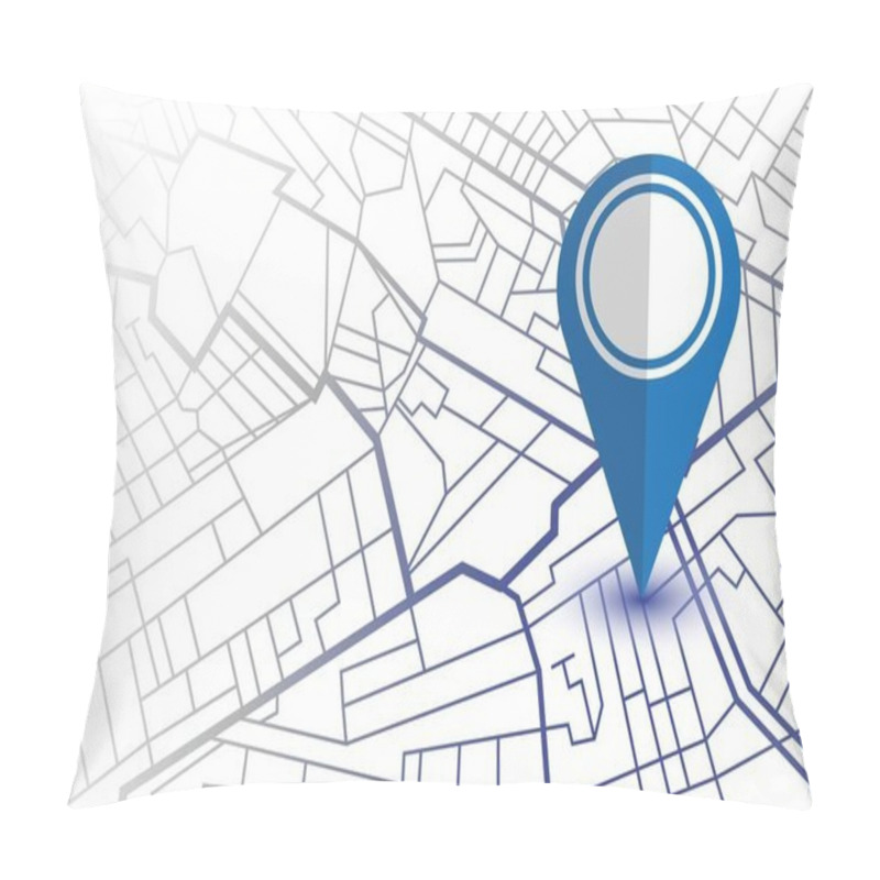 Personality  Pin in showing location on gps navigator map. Vector illustration pillow covers