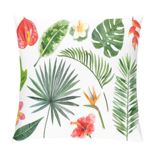 Personality  Hand Drawn Watercolor Tropical Plants Pillow Covers