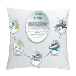 Personality  Food Chain Concept Design Template For Presentation And Education. Pillow Covers
