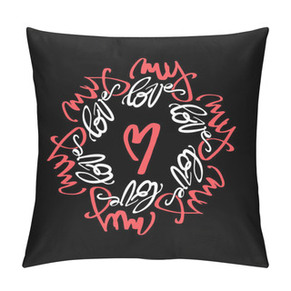 Personality  Love Concept Mandala Style Calligraphic Lettering  Pillow Covers