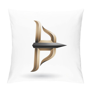 Personality  Vector Illustration Of Beige And Black Embossed Bow And Arrow Isolated On A White Background Pillow Covers