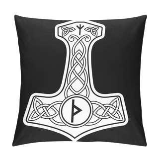 Personality  Thors Hammer - Mjolnir And The Scandinavian Ornament Pillow Covers