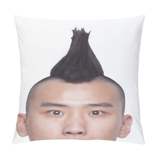 Personality  Well-dressed Young Man With Mohawk Portrait Pillow Covers