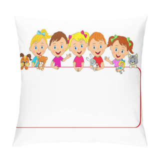 Personality  Boys And Girls With Toys And Frame Pillow Covers