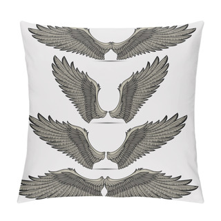 Personality  Wings Set. Vector Illustration. Pillow Covers