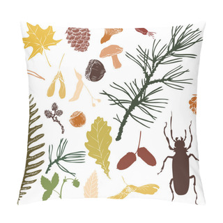 Personality Big Set Of Forest Objects Pillow Covers