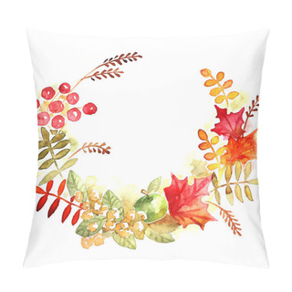 Personality  Colorful Autumn Leaves Wreath. Pillow Covers