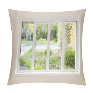 Personality  Window With View Of Summer Backyard Pillow Covers