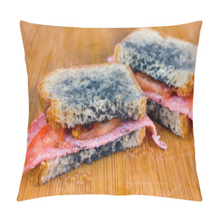 Personality  Moldy Sandwich With Salami, Tomatoes On A Chopping Board Pillow Covers