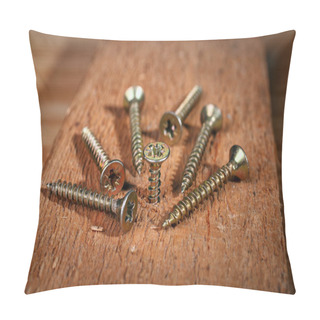 Personality  Screw Being Screwed Into Wood Pillow Covers