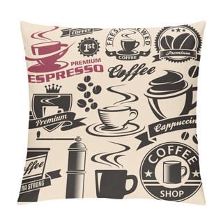 Personality  Coffee Symbols And Logo Concepts Collection Pillow Covers