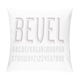 Personality  Alphabet From Chiseled Block, White Beautiful Font, Beveled Letters And Numerals Pillow Covers