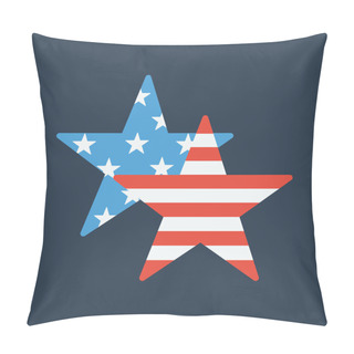 Personality  Two Stars Depicting USA Flag Pillow Covers
