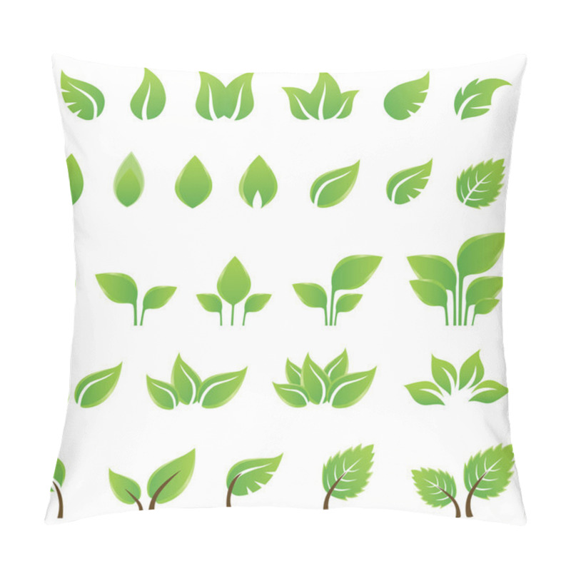 Personality  Set of green leaves design elements pillow covers