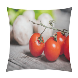 Personality  Cherry Tomatoes With Mushrooms And Salad Pillow Covers