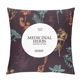 Personality  Vintage Design With Hand Sketched Herbs Pillow Covers