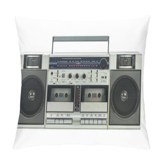 Personality  Retro Ghetto Blaster Isolated On White Pillow Covers