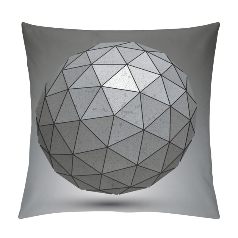 Personality  Metal Spherical 3d Object Isolated On White Background. Pillow Covers