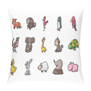 Personality  Funny Animals Icons Set,eps10 Pillow Covers
