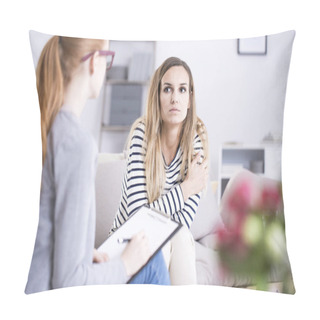 Personality  Sad Woman With Mental Disorder Pillow Covers