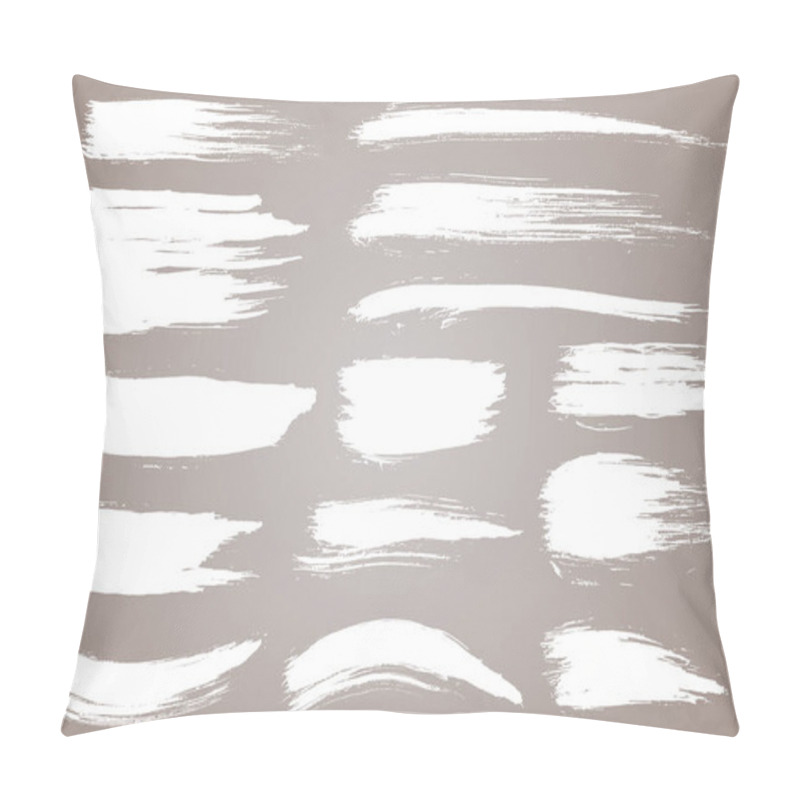 Personality  Paint brush. White ink grunge brush strokes. Vector paintbrush set. Grunge design elements. Painted ink stripes pillow covers