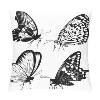 Personality  Set Black White Butterflies Of A Tattoo Pillow Covers