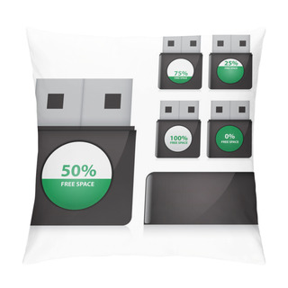 Personality  Flash Drive Vector Set Pillow Covers