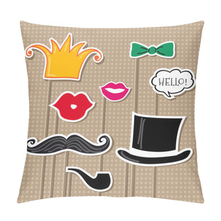 Personality  Vector Set Of Carnival Props. Vector Illustration.  Pillow Covers