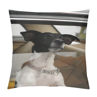 Personality  Dog In Car Window Pillow Covers