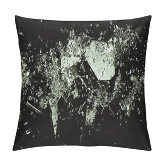 Personality  Splitted Or Shattered Glass On Black Pillow Covers