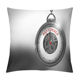 Personality  Best Deals On Vintage Pocket Clock. 3D Illustration. Pillow Covers