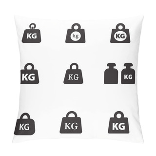 Personality  Weight Kilogram Icon Vector Isolated Pillow Covers