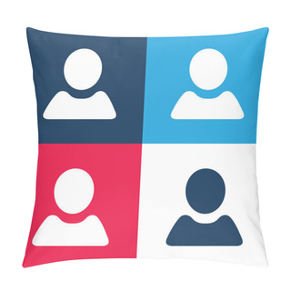 Personality  Black User Shape Blue And Red Four Color Minimal Icon Set Pillow Covers