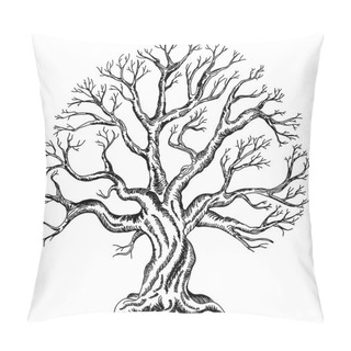 Personality  Vector Drawing Of The Tree Pillow Covers