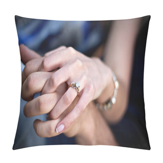 Personality  Engagement Ring Couple Pillow Covers