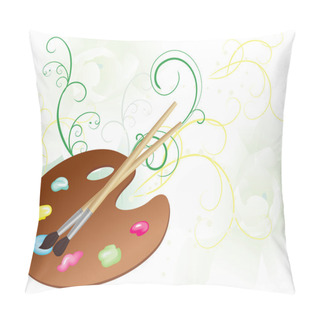 Personality  Color Pallet With Brushes Pillow Covers