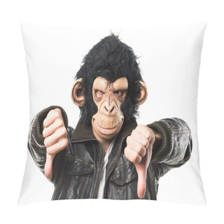 Personality  Monkey Man Doing Bad Signal Pillow Covers