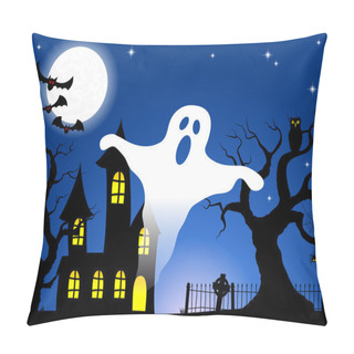 Personality  Haunted House In A Full Moon Night Pillow Covers