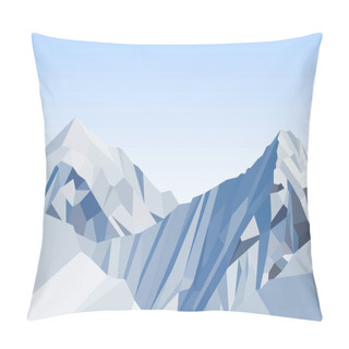 Personality  Day Mountains Low Poly Vector, Blue Sky Pillow Covers
